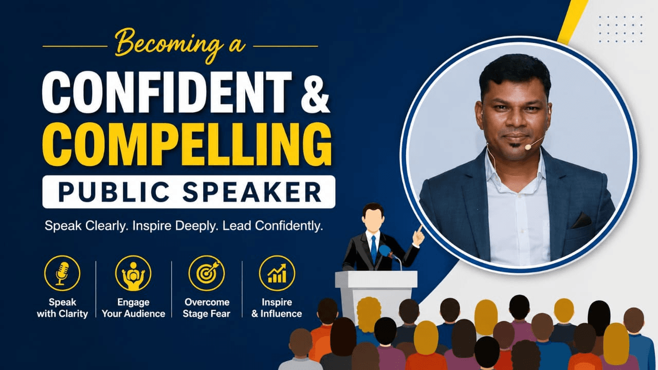 Course thumbnail — Becoming a Confident & Compelling Public Speaker : (Hindi)