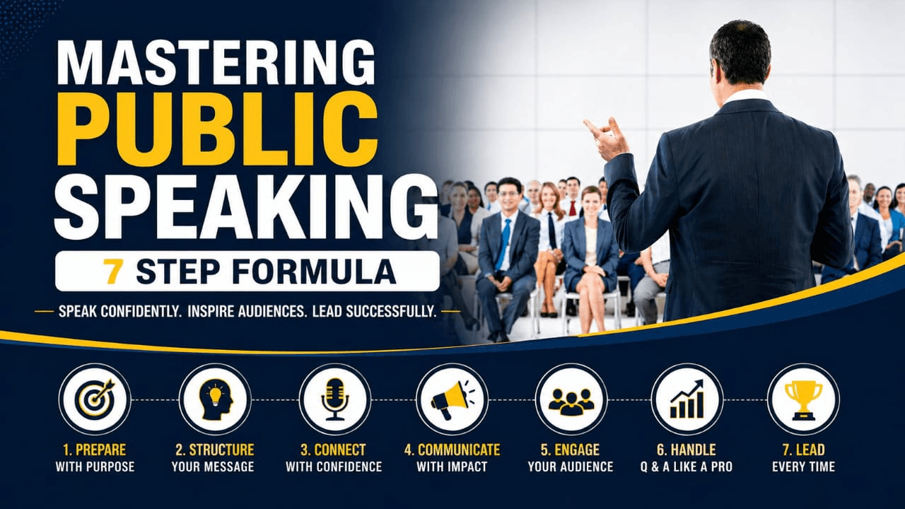 Course thumbnail — Mastering Public Speaking : The 7 Step Formula (Hindi)